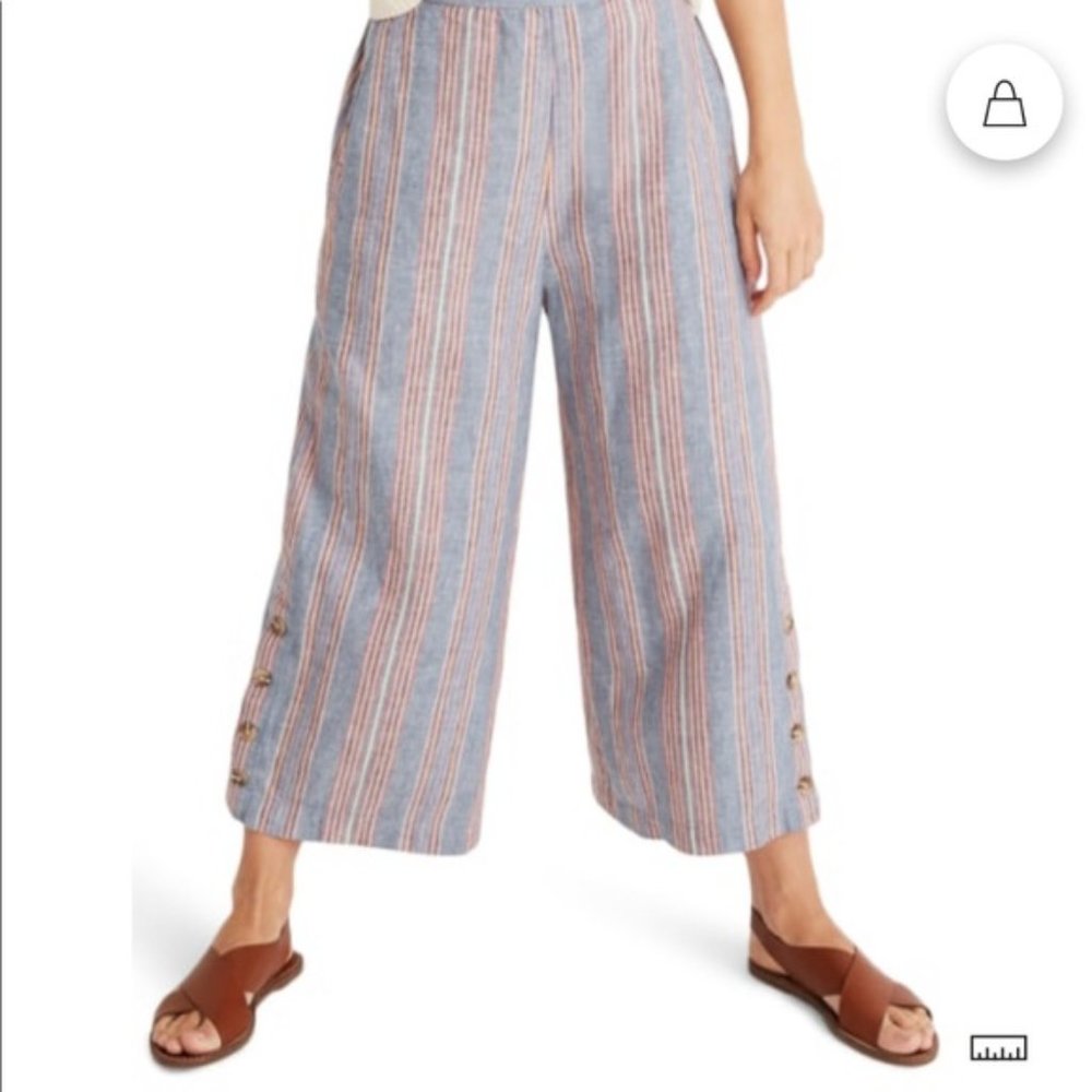Madewell side button Huston pull on crop pants size XS